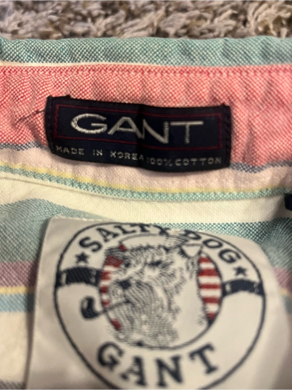 Salty Dog Gant colorful striped button down mens shirt medium - Picture 5 of 6